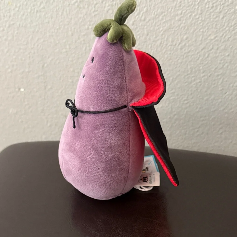 Retired NEW Jellycat Vivacious Eggplant Vampire Halloween Plush Spooky FAST SHIP - Picture 5 of 8